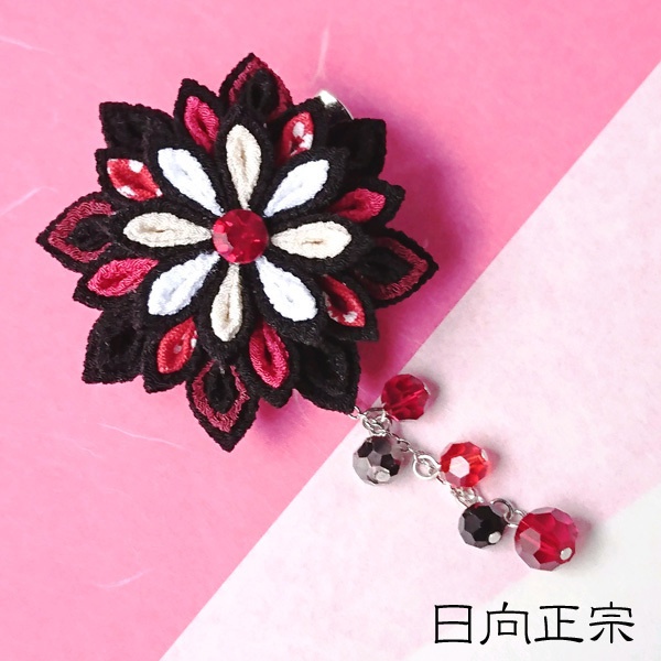 【刀剣乱舞】刀剣男士モチーフつまみ細工クリップブローチ:小