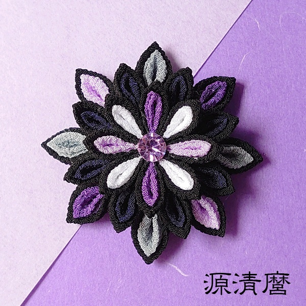 【刀剣乱舞】刀剣男士モチーフつまみ細工クリップブローチ:小