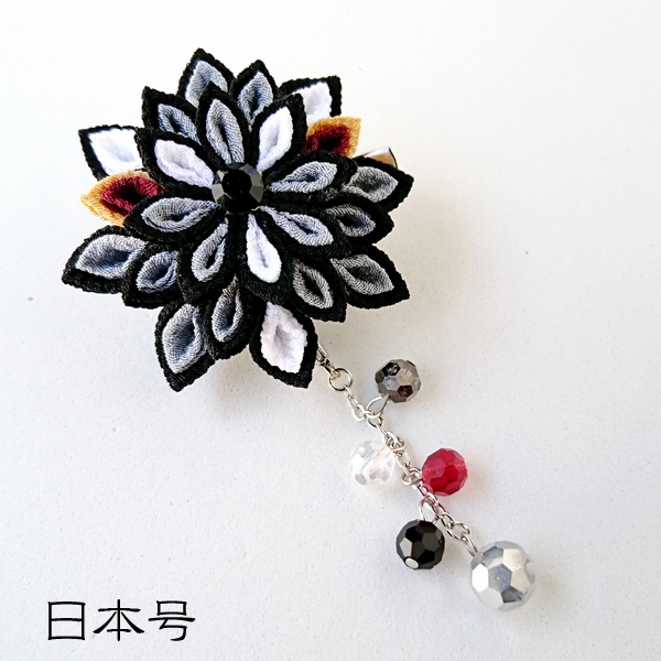 【刀剣乱舞】刀剣男士モチーフつまみ細工クリップブローチ:小