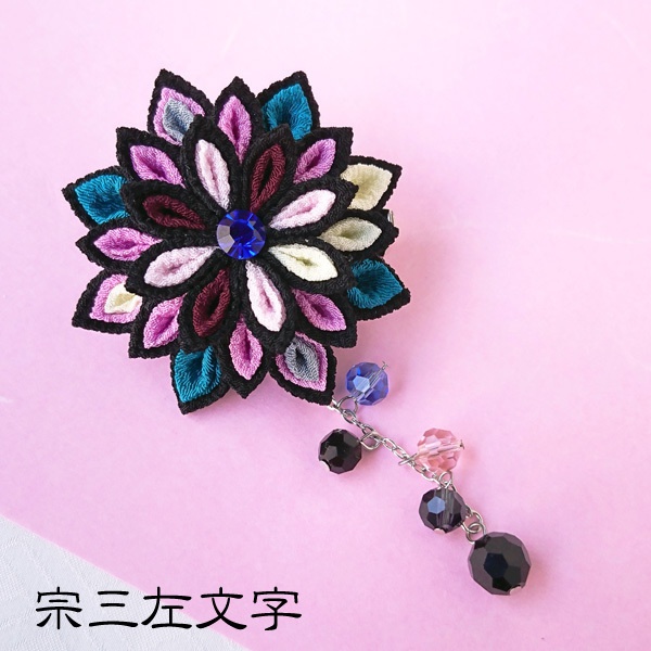 【刀剣乱舞】刀剣男士モチーフつまみ細工クリップブローチ:小