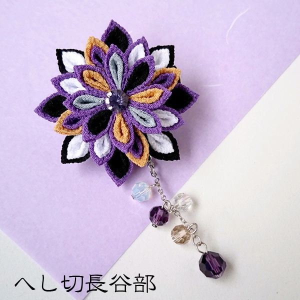 【刀剣乱舞】刀剣男士モチーフつまみ細工クリップブローチ:小