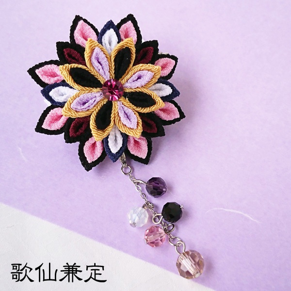 【刀剣乱舞】刀剣男士モチーフつまみ細工クリップブローチ:小