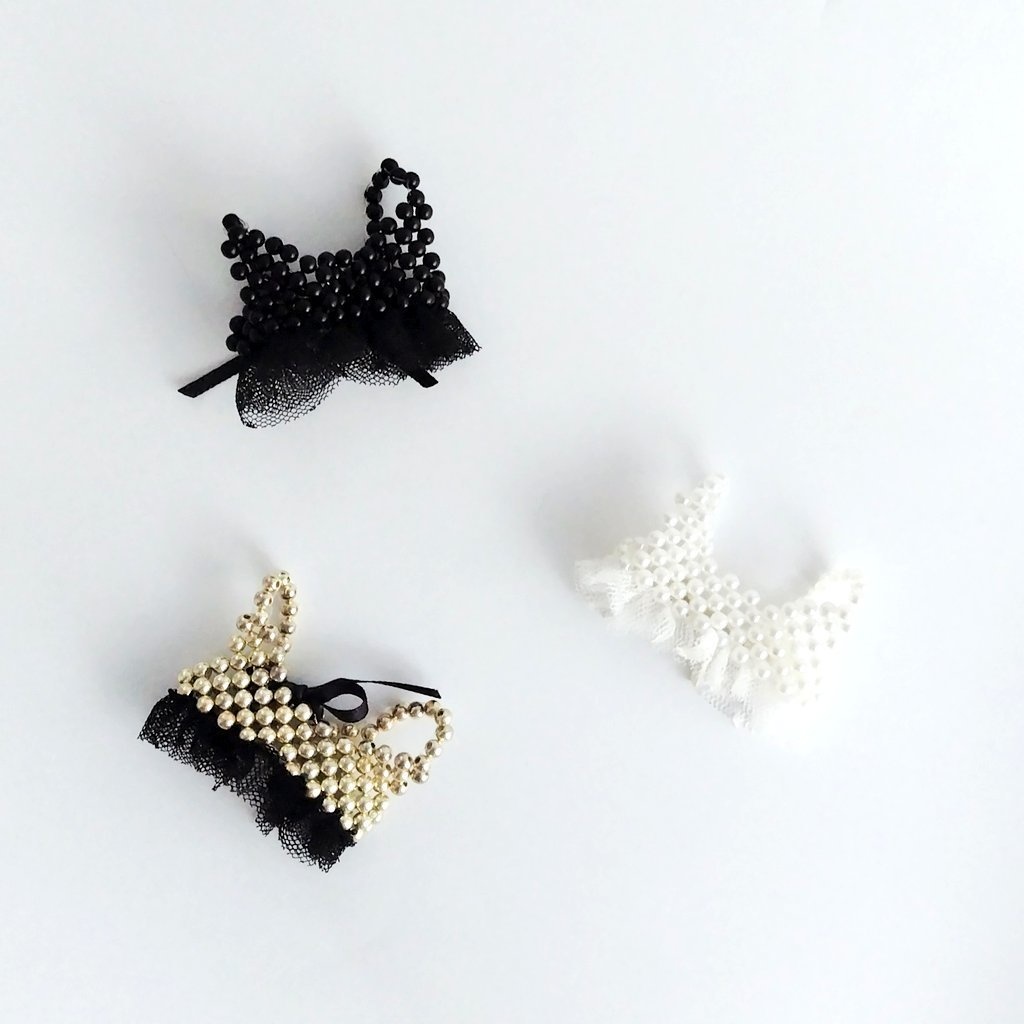 pearl×tulle×bustier