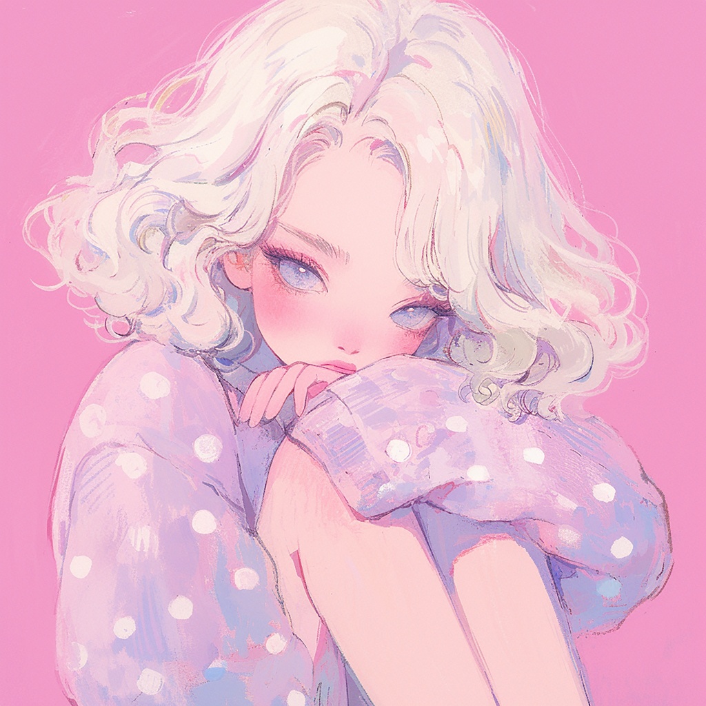 物憂げな女の子Tシャツ