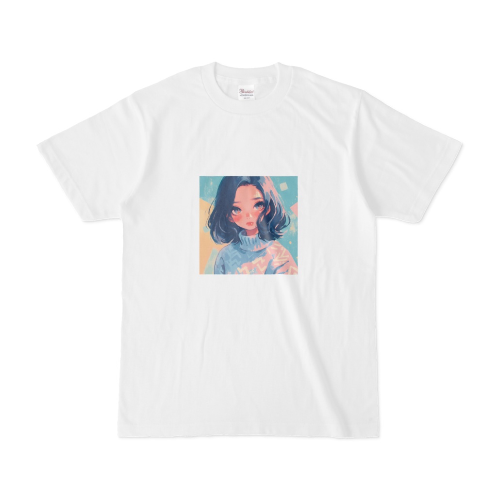 パステルカラーの少女TシャツA