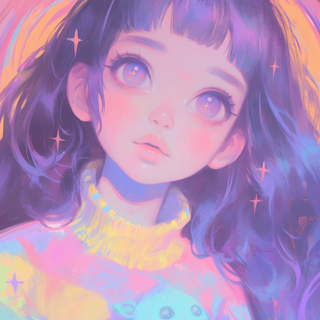 パステルカラーの少女パスケースB