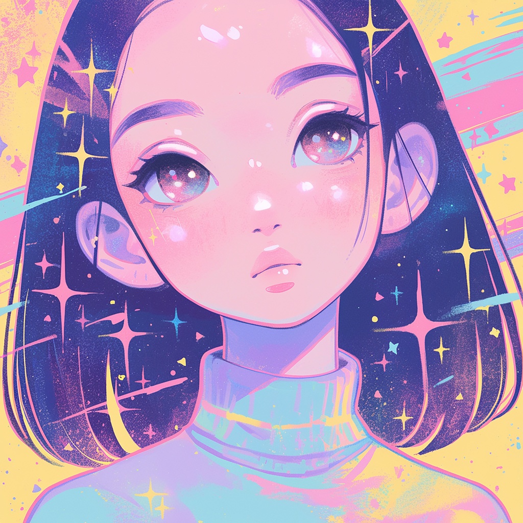 パステルカラーの少女パスケースC