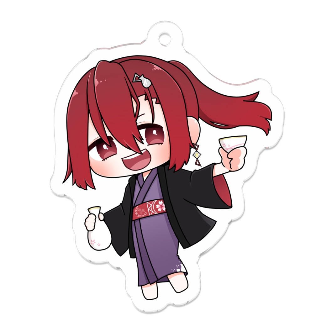 あんずと一緒に乾杯！キーホルダー 