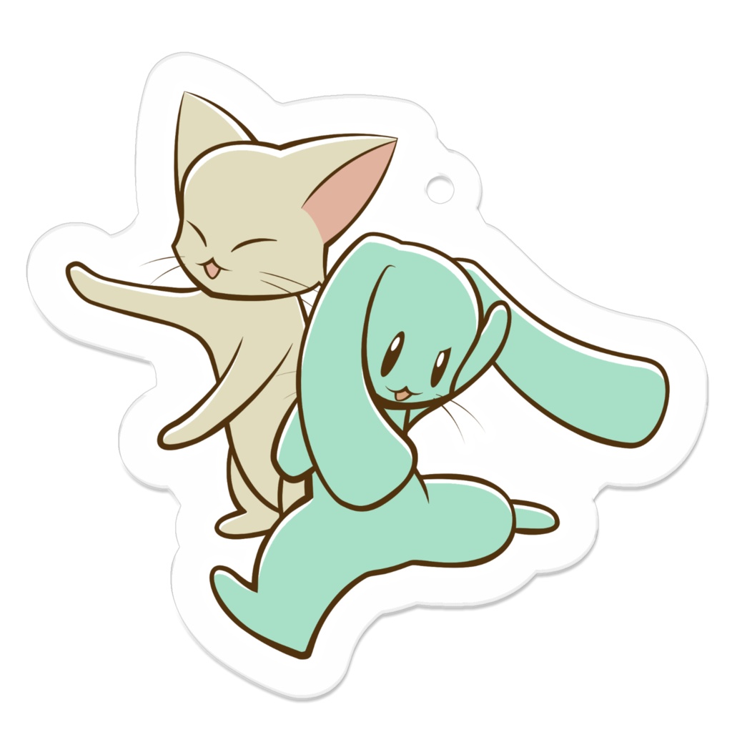 琥珀くん&翡翠くん仲良しアクリルキーホルダー【怪盗Meowブラザーズ翡翠くんパスワード付き】(KOH-04)