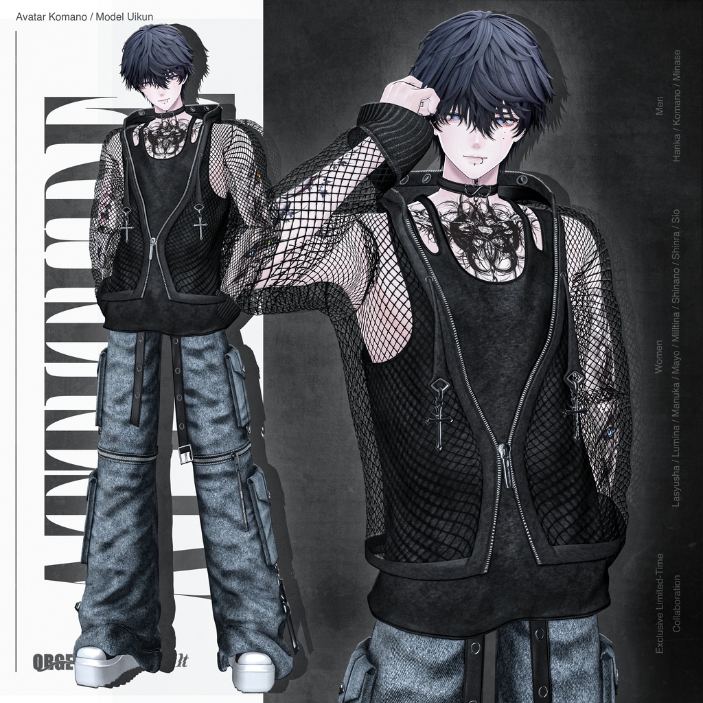 【1ヵ月限定販売/11アバター対応】Attitude/アティチュード(衣装+タトゥー/QRGE × cybergirlcult コラボ作品)