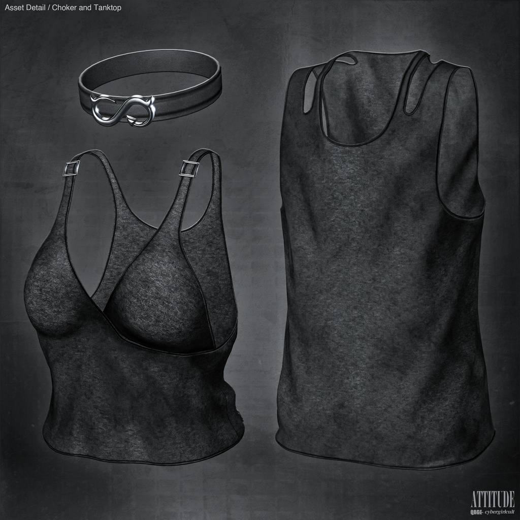 【1ヵ月限定販売/11アバター対応】Attitude/アティチュード(衣装+タトゥー/QRGE × cybergirlcult コラボ作品)