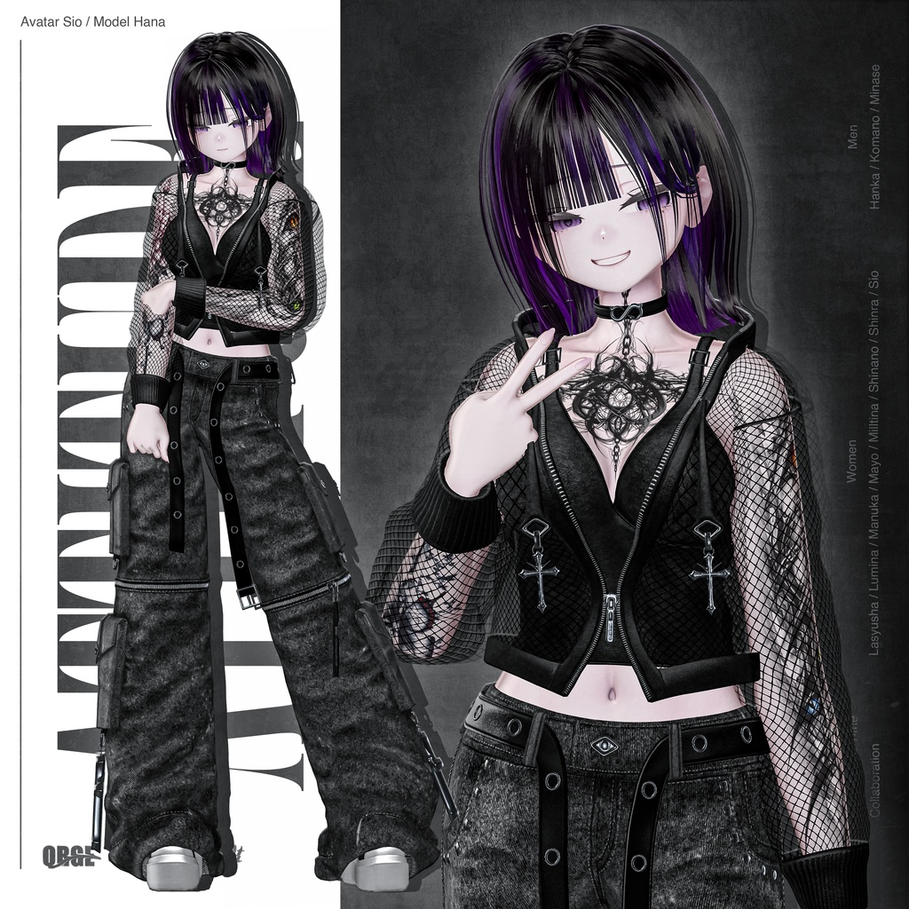 【1ヵ月限定販売/11アバター対応】Attitude/アティチュード(衣装+タトゥー/QRGE × cybergirlcult コラボ作品)