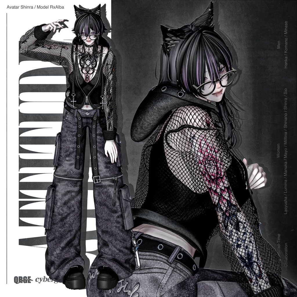 【1ヵ月限定販売/11アバター対応】Attitude/アティチュード(衣装+タトゥー/QRGE × cybergirlcult コラボ作品)