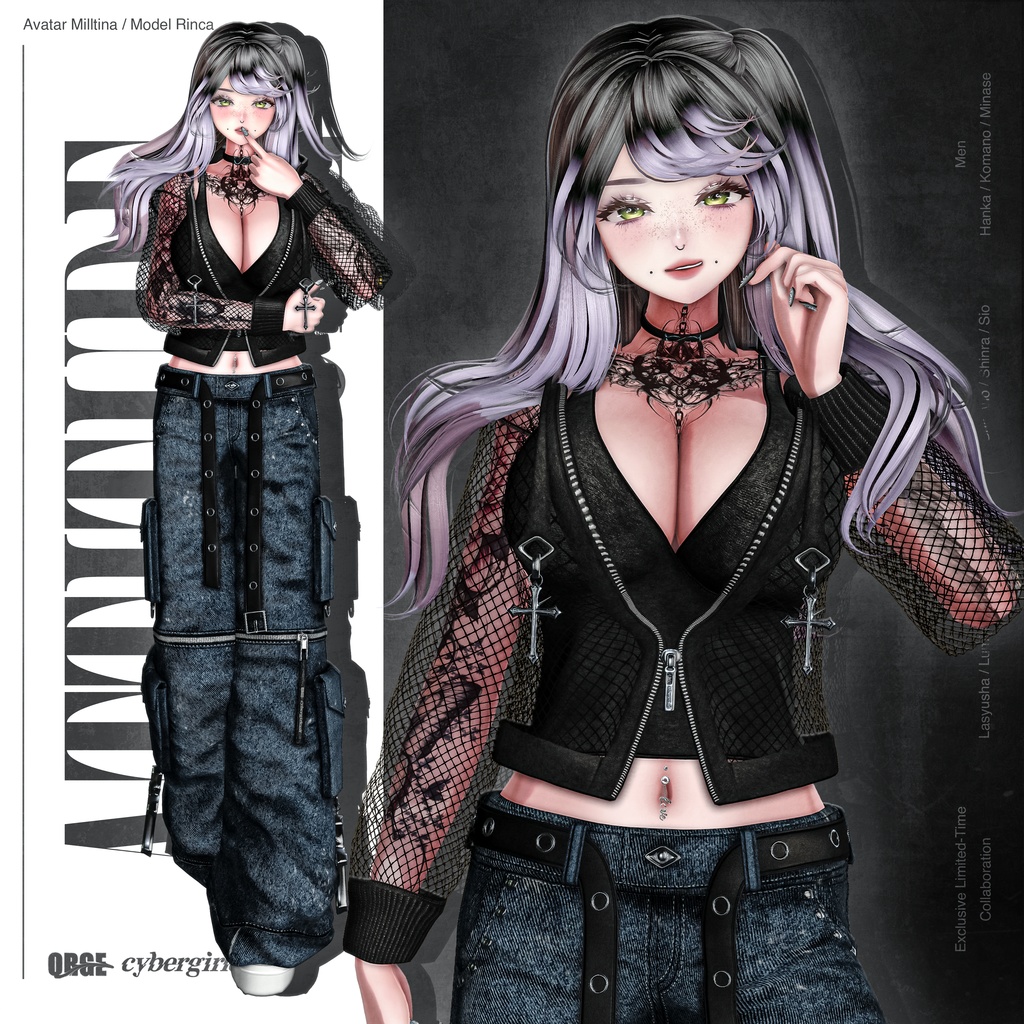 【1ヵ月限定販売/11アバター対応】Attitude/アティチュード(衣装+タトゥー/QRGE × cybergirlcult コラボ作品)