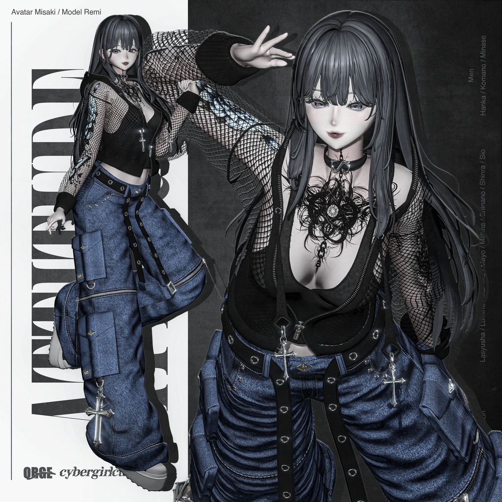 【1ヵ月限定販売/12アバター対応】Attitude/アティチュード(衣装+タトゥー/QRGE × cybergirlcult コラボ作品)