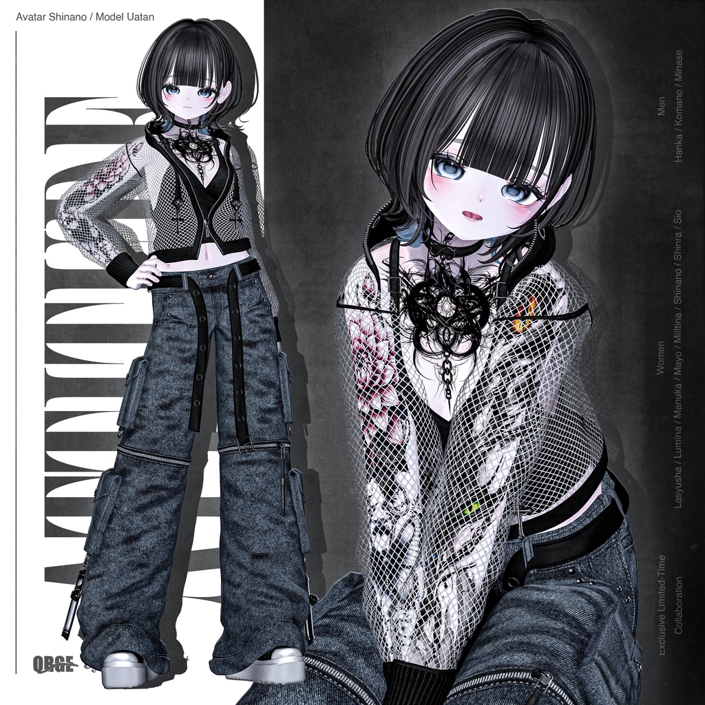 【1ヵ月限定販売/11アバター対応】Attitude/アティチュード(衣装+タトゥー/QRGE × cybergirlcult コラボ作品)