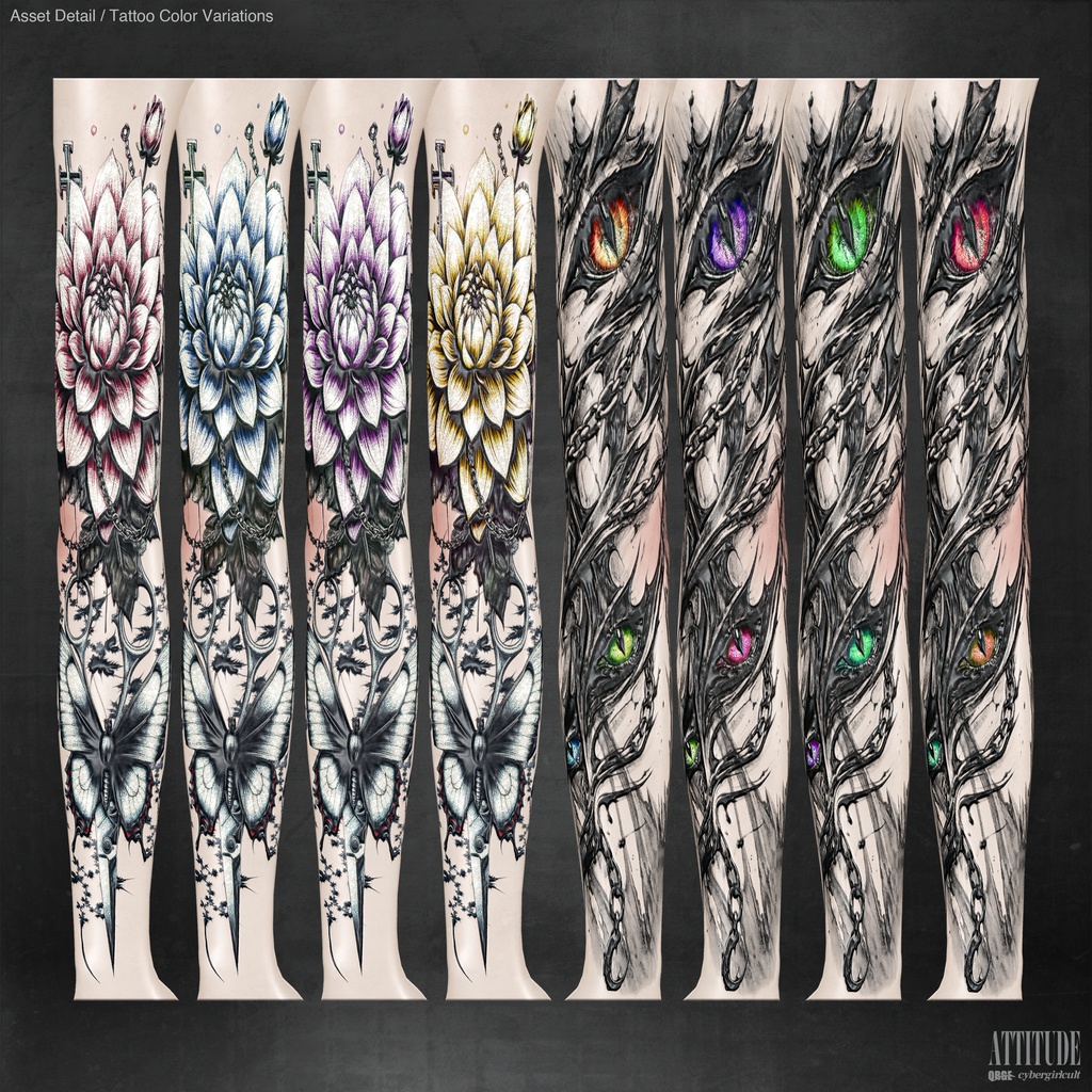 【1ヵ月限定販売/11アバター対応】Attitude/アティチュード(衣装+タトゥー/QRGE × cybergirlcult コラボ作品)