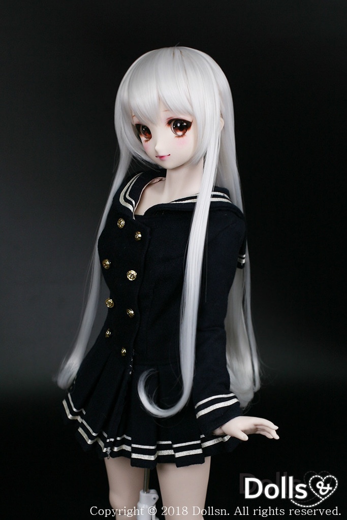 SD DDサイズ耐熱ウイッグ 8~9インチ ロングストレート WM-002 (ロイヤルミルク)