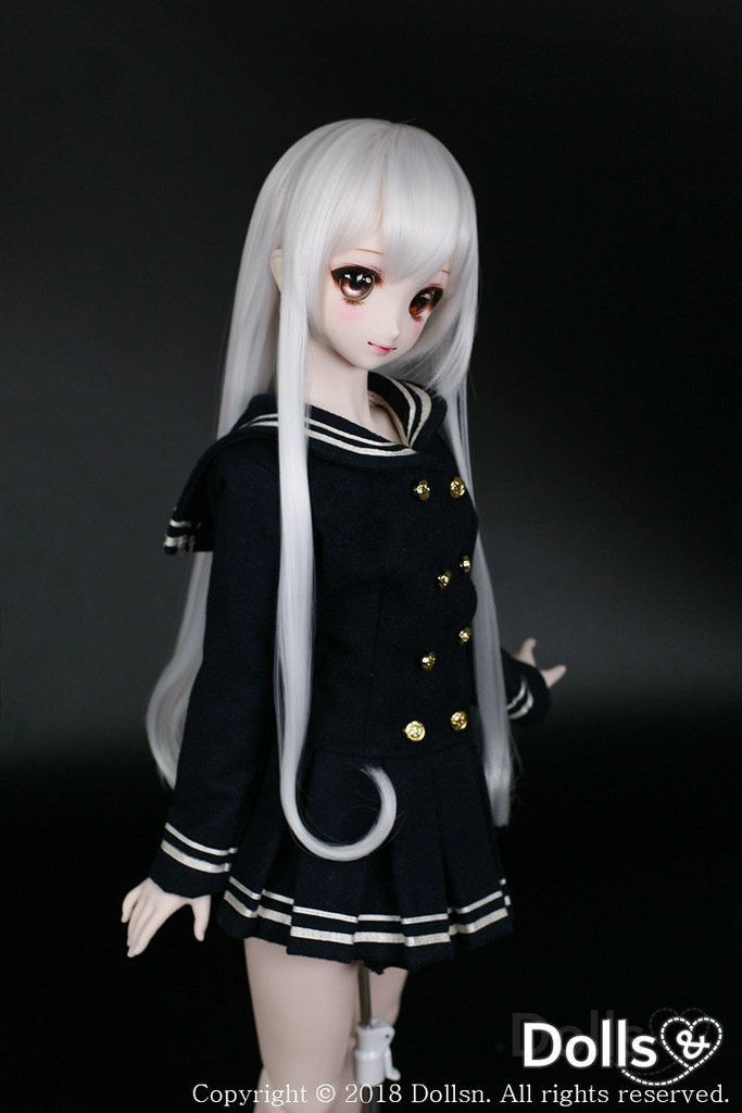 SD DDサイズ耐熱ウイッグ 8~9インチ ロングストレート WM-002 (ロイヤルミルク)