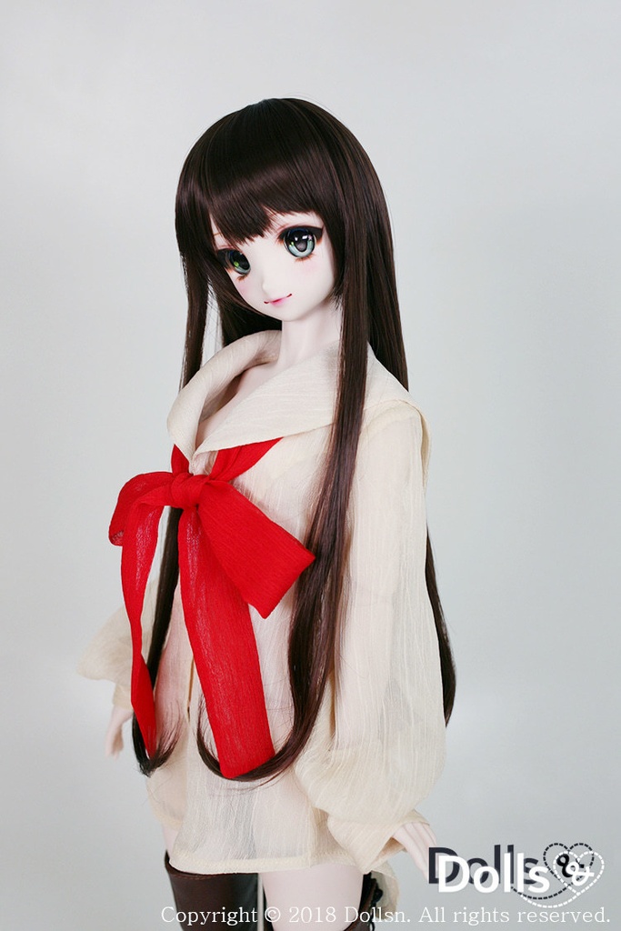 SD DDサイズ耐熱ウイッグ 8~9インチ ロングストレート WM-002 (チョコレート)