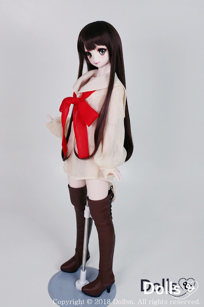 SD DDサイズ耐熱ウイッグ 8~9インチ ロングストレート WM-002 (チョコレート)