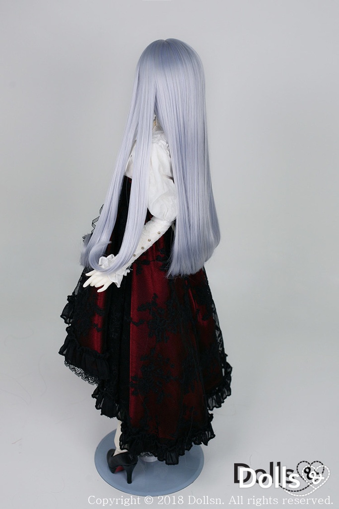 SD DDサイズ耐熱ウイッグ 8~9インチ ロングストレート WM-002 (ブルーシルバー)