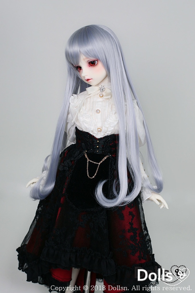 SD DDサイズ耐熱ウイッグ 8~9インチ ロングストレート WM-002 (ブルーシルバー)