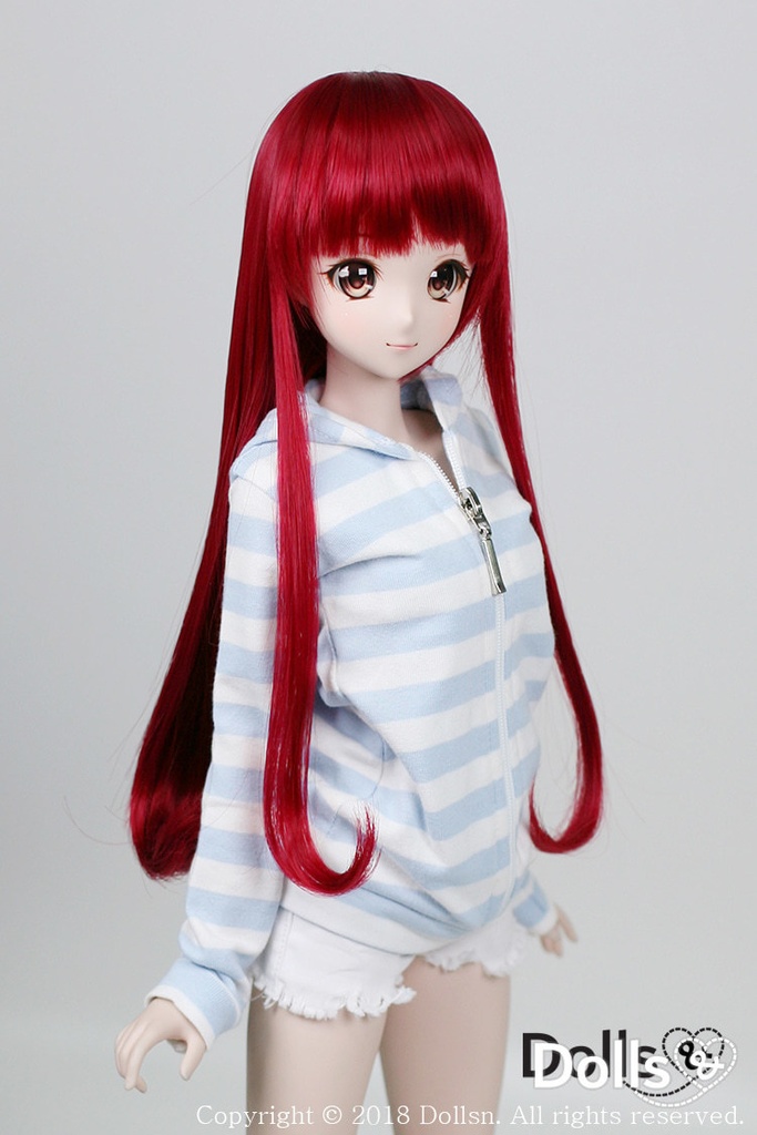SD DDサイズ耐熱ウイッグ 8~9インチ ロングストレート WM-002 (チェリーレッド)