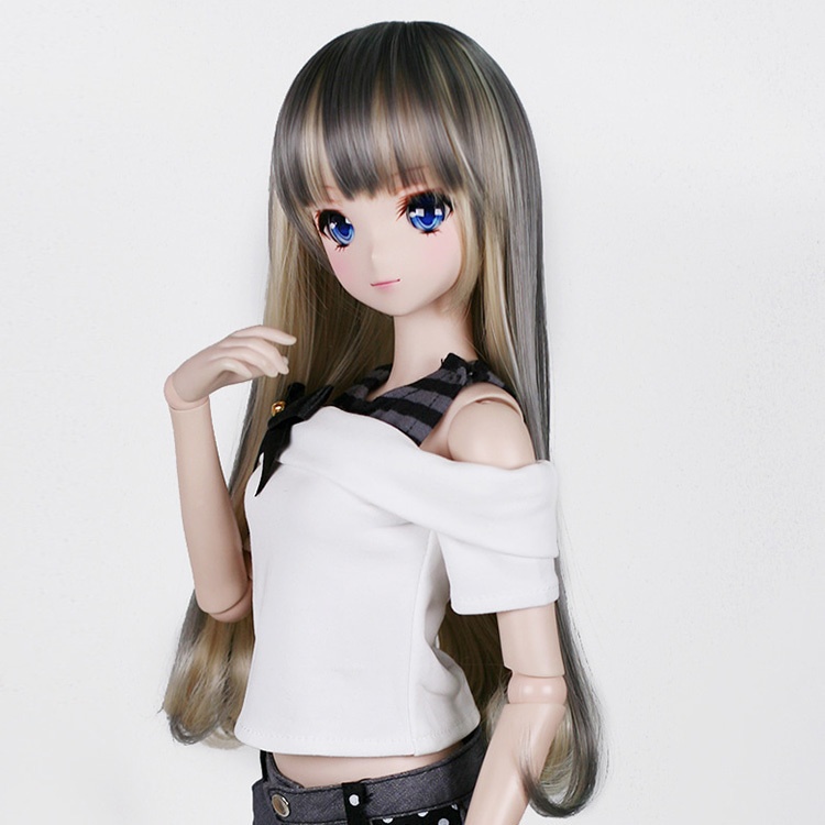 SD DDサイズ耐熱ウイッグ 8~9インチ ロングストレート WM-002 (アッシュベージュ)