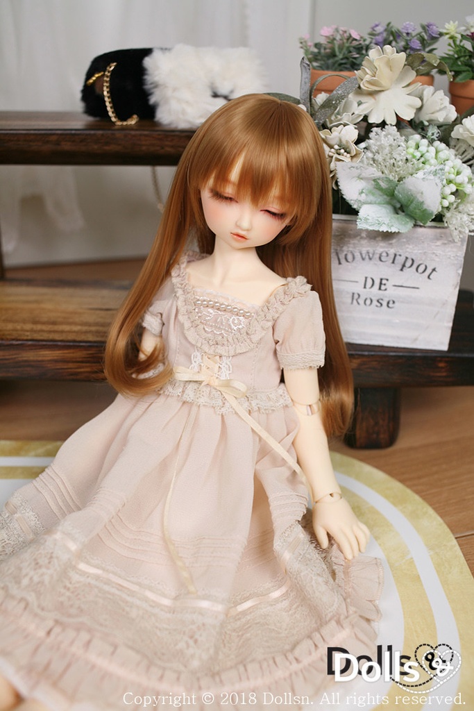 MSD SDMサイズ耐熱ウイッグ 7~8インチ ストレート WMM-002 (シュガーキャラメル)