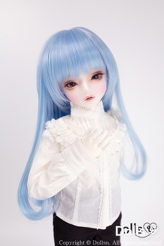 MSD SDMサイズ耐熱ウイッグ 7~8インチ ストレート WMM-002 (アクアブルー)