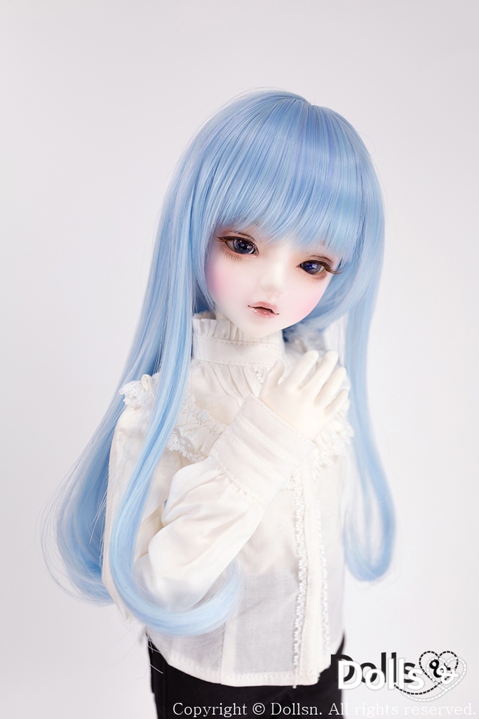 MSD SDMサイズ耐熱ウイッグ 7~8インチ ストレート WMM-002 (アクアブルー)