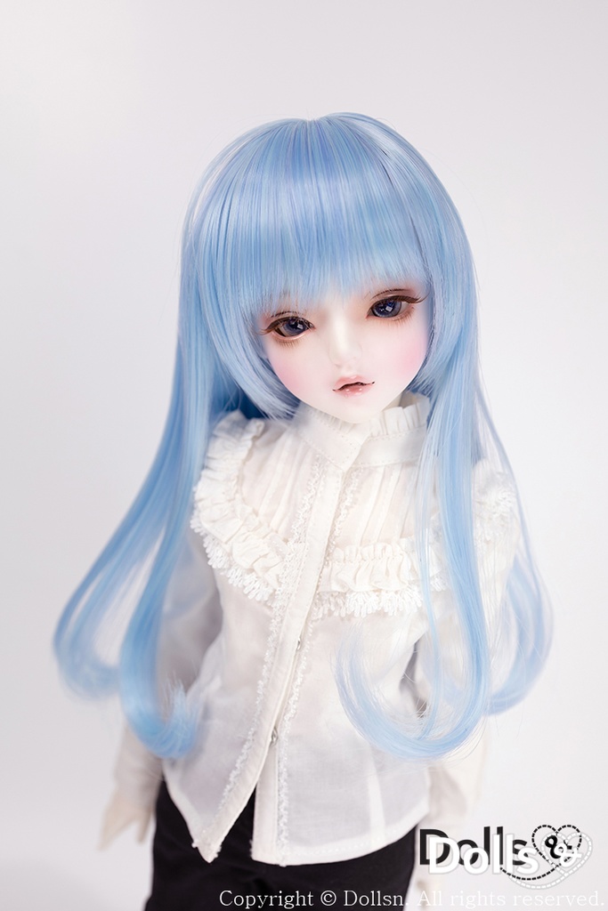 MSD SDMサイズ耐熱ウイッグ 7~8インチ ストレート WMM-002 (アクアブルー)