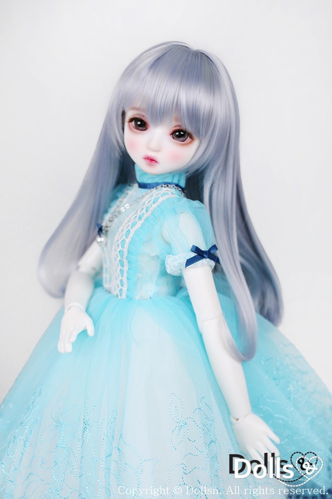 MSD SDMサイズ耐熱ウイッグ 7~8インチ ストレート WMM-002 (ブルーシルバー)