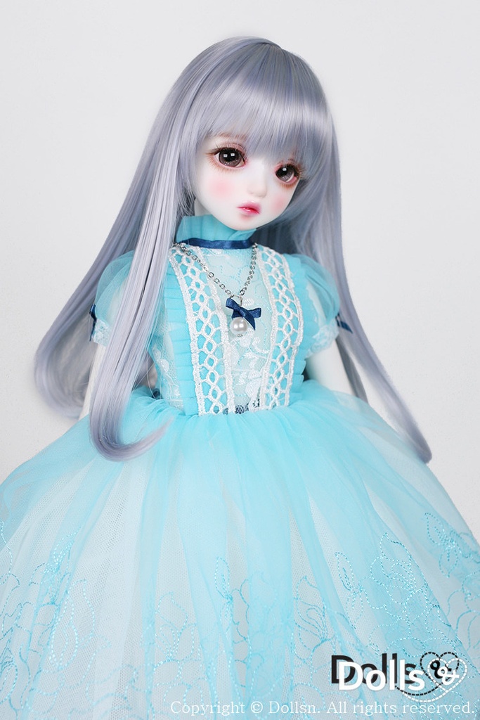 MSD SDMサイズ耐熱ウイッグ 7~8インチ ストレート WMM-002 (ブルーシルバー)