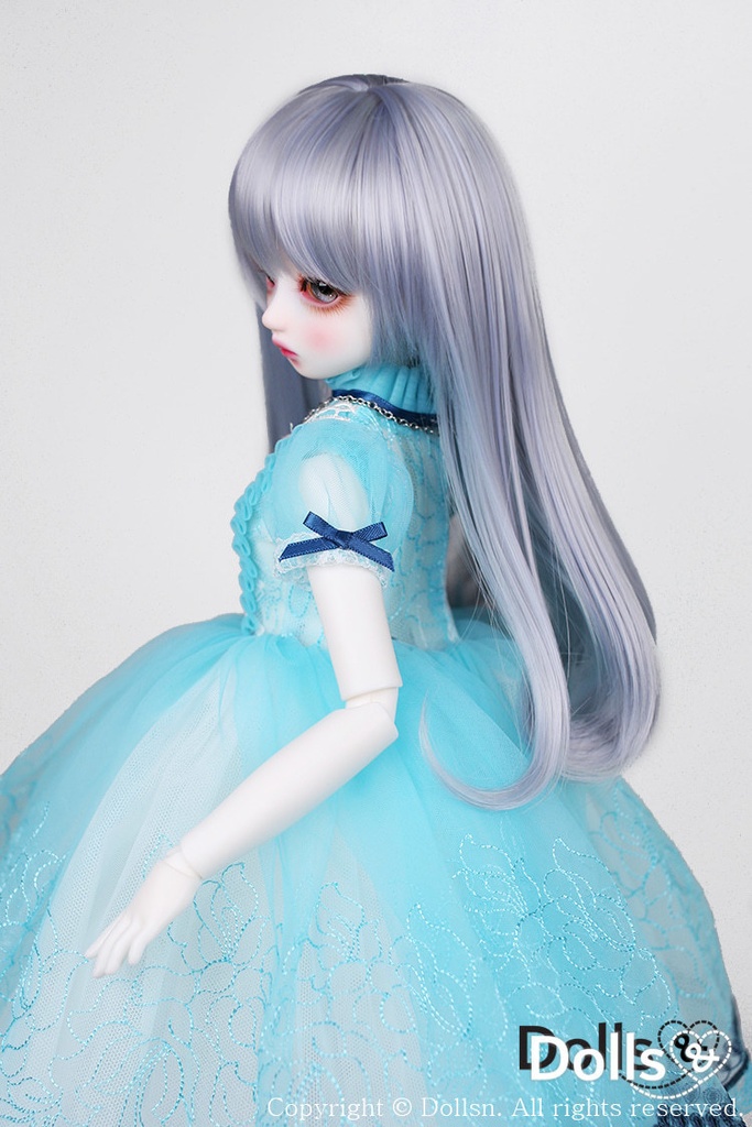 MSD SDMサイズ耐熱ウイッグ 7~8インチ ストレート WMM-002 (ブルーシルバー)