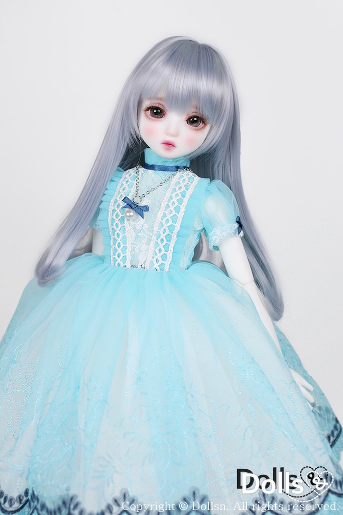 MSD SDMサイズ耐熱ウイッグ 7~8インチ ストレート WMM-002 (ブルーシルバー)