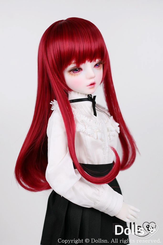 MSD SDMサイズ耐熱ウイッグ 7~8インチ ストレート WMM-002 (チェリーレッド)