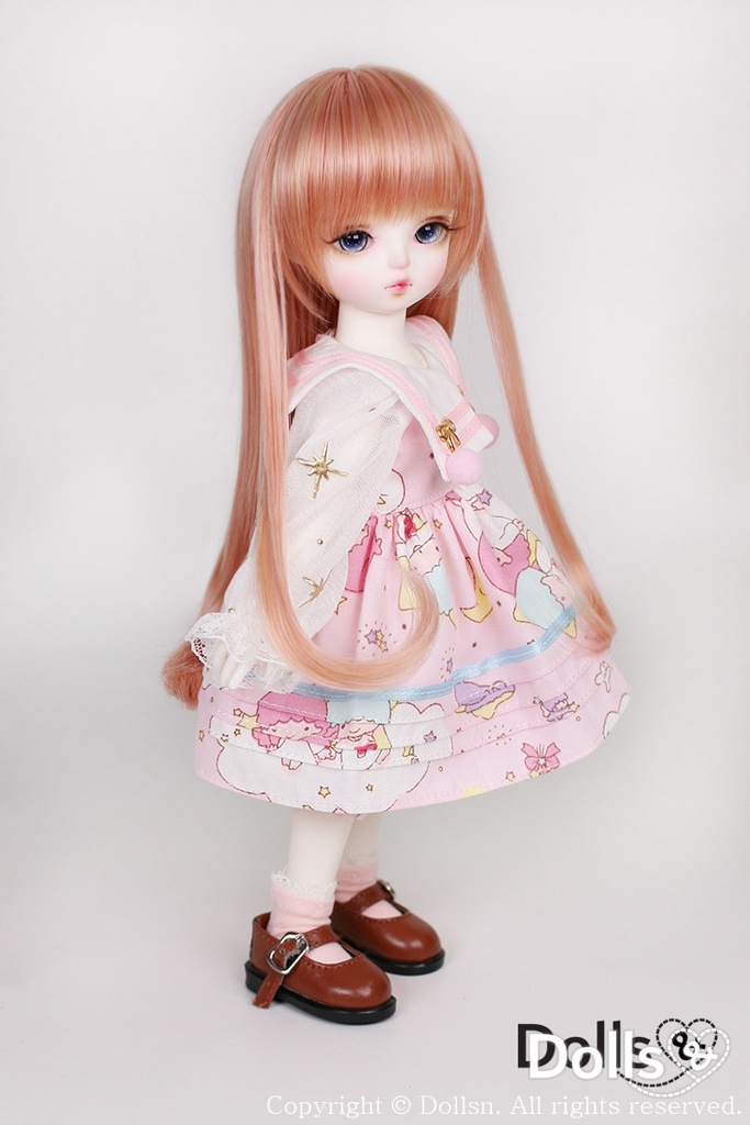 YOsd 幼SD サイズ耐熱ウイッグ 6~7インチ WS-002 (アプリコット)