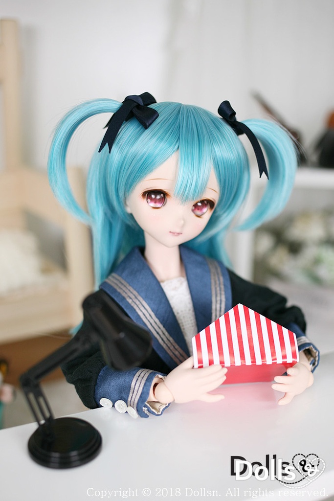 SD DDサイズ耐熱ウイッグ 8~9インチ WM-010 (エメラルドグリーン)