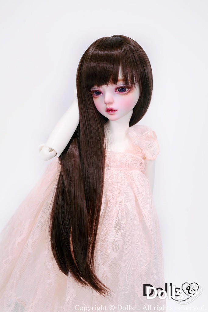 MSD SDMサイズ耐熱ウイッグ 7~8インチ ロングストレート WMM-024 (チョコレート)