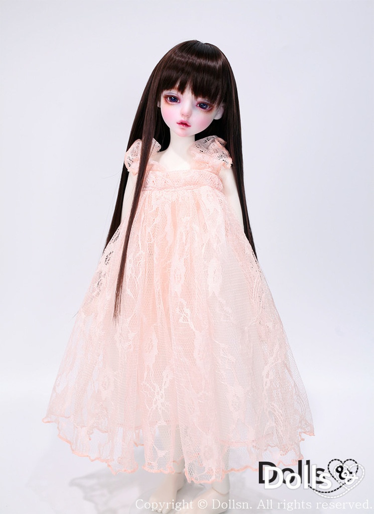 MSD SDMサイズ耐熱ウイッグ 7~8インチ ロングストレート WMM-024 (チョコレート)