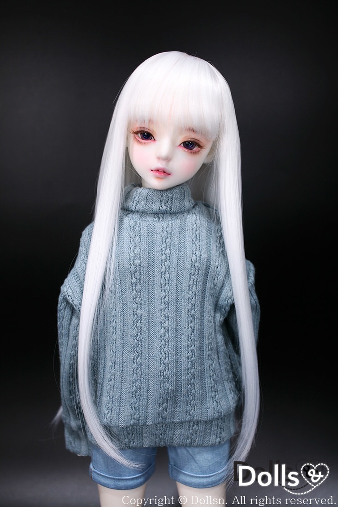 MSD SDMサイズ耐熱ウイッグ 7~8インチ ロングストレート WMM-024 (ロイヤルミルク)