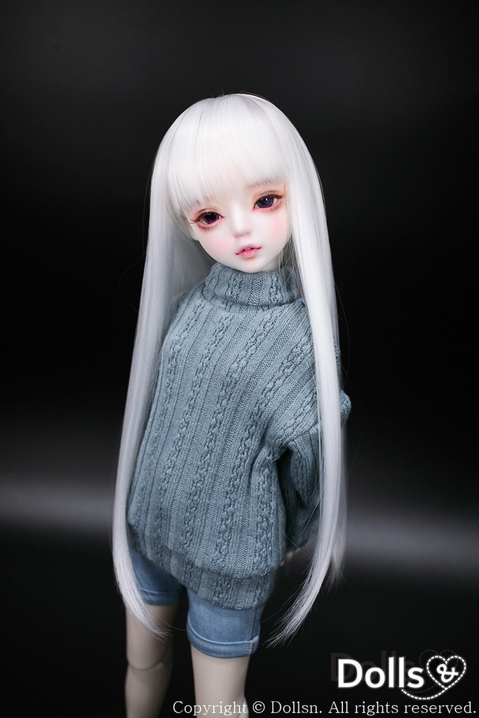 MSD SDMサイズ耐熱ウイッグ 7~8インチ ロングストレート WMM-024 (ロイヤルミルク)