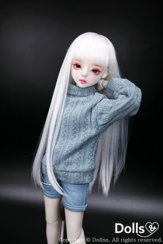 MSD SDMサイズ耐熱ウイッグ 7~8インチ ロングストレート WMM-024 (ロイヤルミルク)