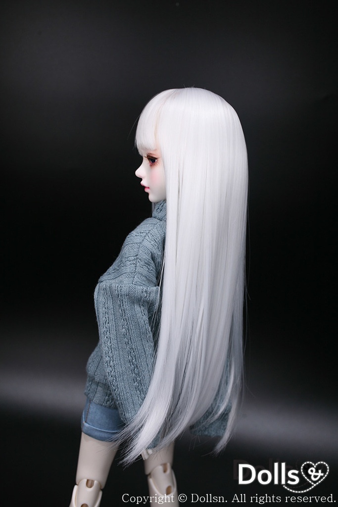 MSD SDMサイズ耐熱ウイッグ 7~8インチ ロングストレート WMM-024 (ロイヤルミルク)