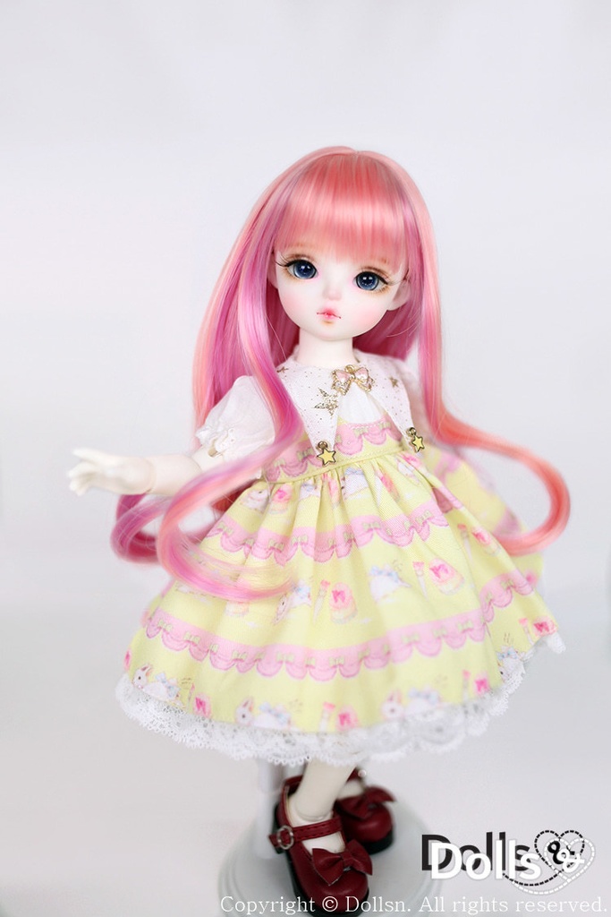 YOsd 幼SD サイズ耐熱ウイッグ 6~7インチ WS-026 (コーラルピンク)