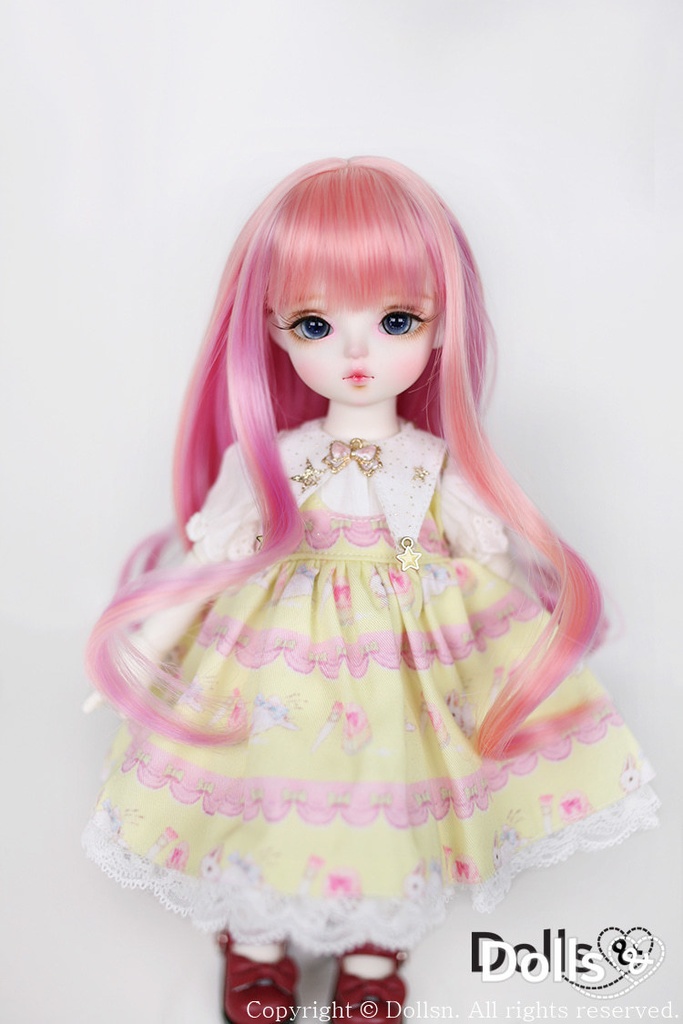 YOsd 幼SD サイズ耐熱ウイッグ 6~7インチ WS-026 (コーラルピンク)
