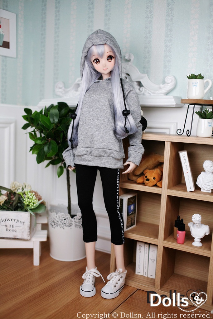 フード付きTシャツグレー 1/3 SD