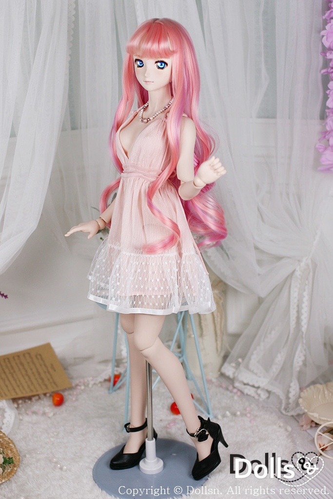 シフォンホルターネックドレスブピンク 1/3 SD